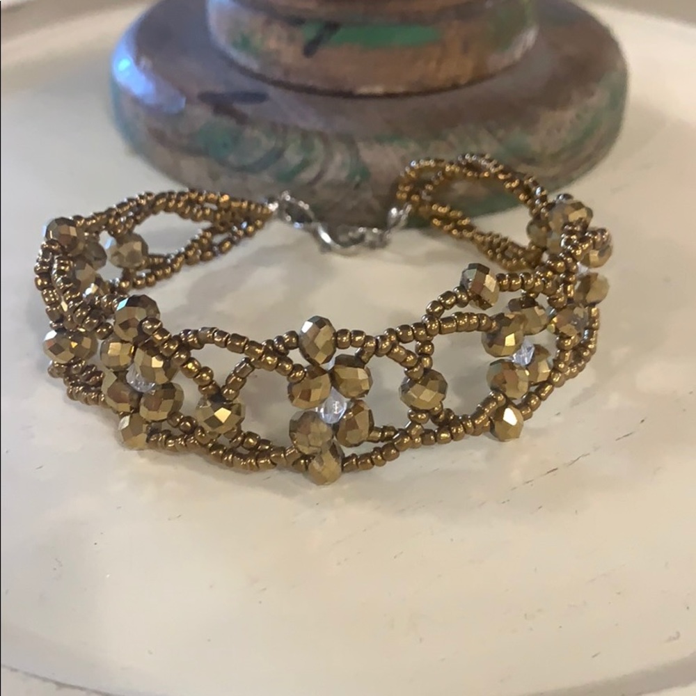 Beautiful beaded flower bracelet
